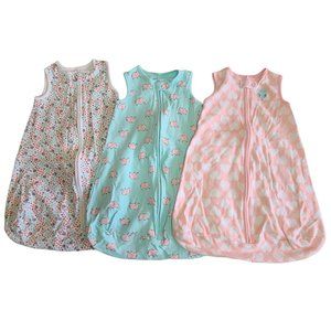 Simple Joys by Carter's Infant girls Baby 3 cotton Sleeveless Sleepbag  0-3 mos